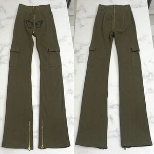 Tordrobes Olive Green Butterfly Embroidered Flare Pants Festival Fairy Size XS